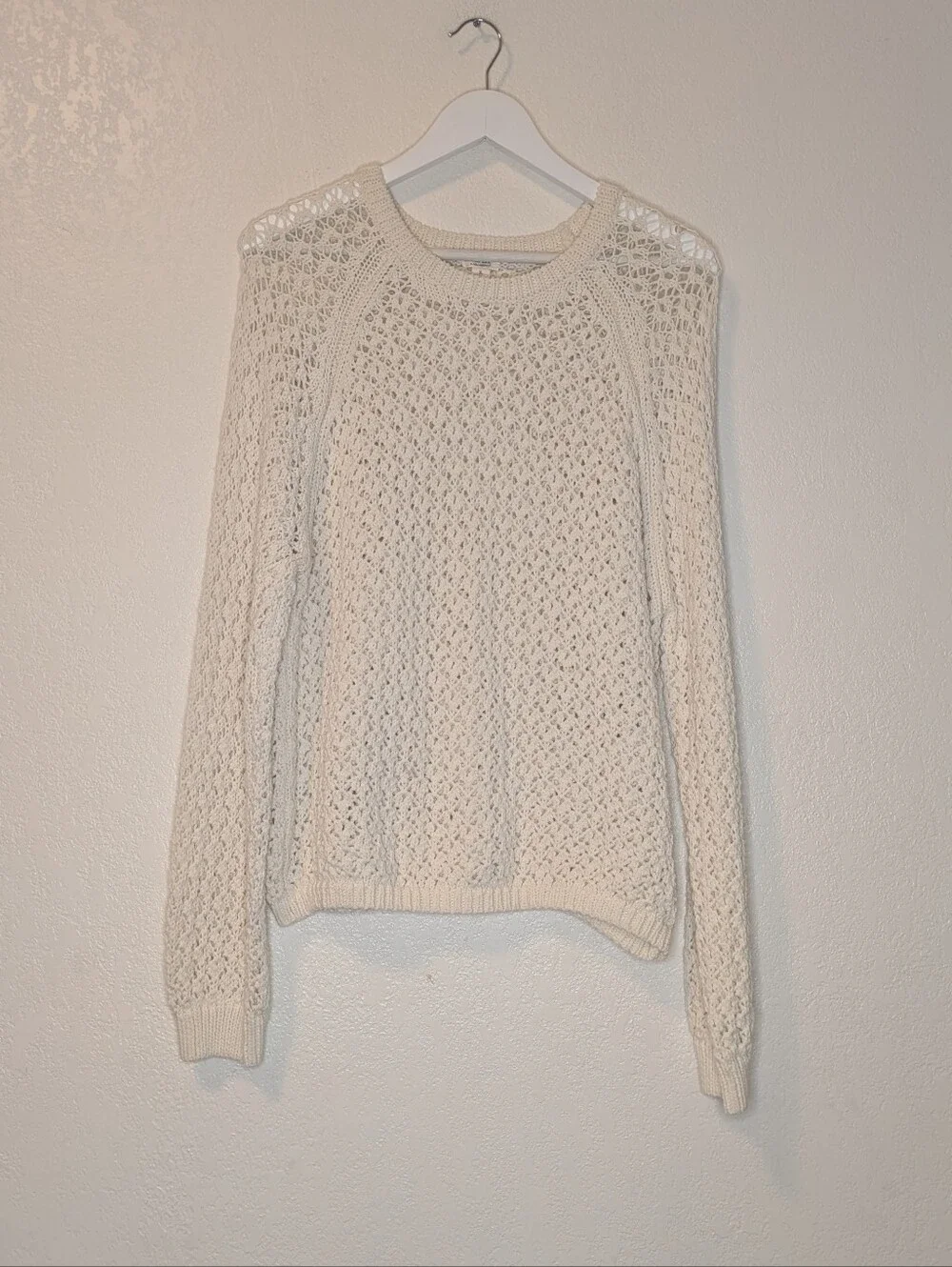 A New Approach Women’s Cream Open-Knit Sweater XL